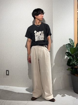 「CIAOPANIC TYPY（チャオパニックティピー）の【UNISEX】【プラスサイズあり】スラブ天竺ピグメントロゴTEE（Tシャツ/カットソー）」を使った、Kazumaさん（メンズ・166cm）の春コーディネート