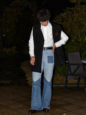 「77circa（ナナナナサーカ）のアイテム」を使った、Kazumaさん（メンズ・165cm）の冬コーディネート