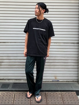 「アイテム（スリッポン）」を使った、せおさん（メンズ・178cm）の夏コーディネート