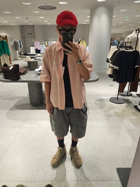 「ZARA MANのアイテム」を使った、黃島讀さん（メンズ・176cm）の夏コーディネート