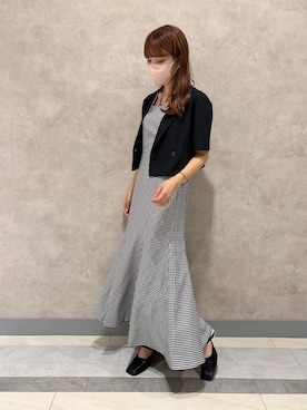 「one after another NICE CLAUP（ワンアフターアナザーナイスクラップ）のストラップ付ミュール（その他シューズ）」を使った、ayame💄💕さん（レディース・163cm）の夏コーディネート