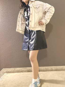 「RAY CASSIN（レイカズン）のアイテム（デニムジャケット）」を使った、✴︎tamtam ✴︎さん（レディース・154cm）の春コーディネート