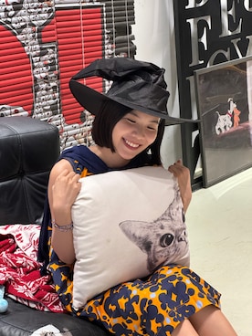 「アイテム（ワンピース/ドレス、オレンジ系）」を使った、千千🪭さん（レディース・158cm）の夏コーディネート