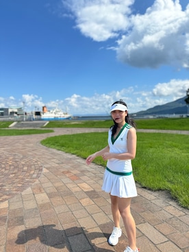 「アイテム（サンバイザー）」を使った、千千🪭さん（レディース・158cm）の夏コーディネート