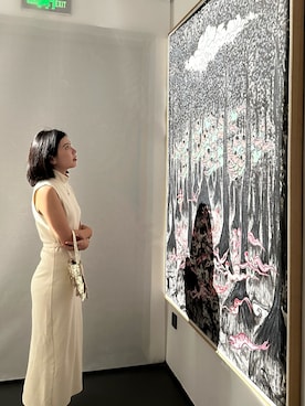 「アイテム（クラッチバッグ）」を使った、千千🪭さん（レディース・160cm）の秋コーディネート