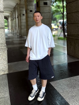 「N.HOOLYWOOD（N.ハリウッド）のアイテム（Tシャツ/カットソー）」を使った、惑星さん（メンズ・177cm）の夏コーディネート