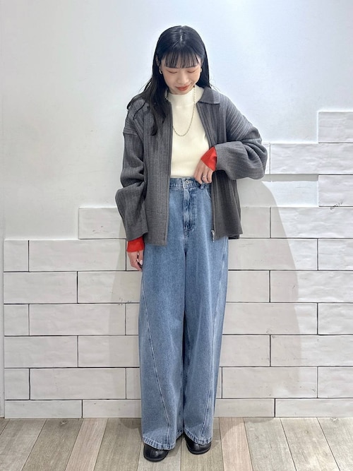 セール】5ゲージ編み柄ZIP襟カーディガン 634184（カーディガン/ボレロ