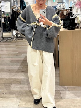 「LEPSIM（レプシィム）のソフトクッションローファー　1054555（ローファー、ブラック系）」を使った、taruさん（レディース・155cm）の秋コーディネート