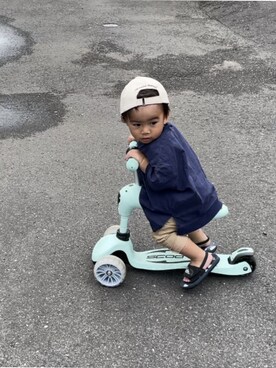 「PEANUTS（ピーナッツ）のアイテム（帽子）」を使った、KYO*AYAさん（キッズ・80cm）の夏コーディネート