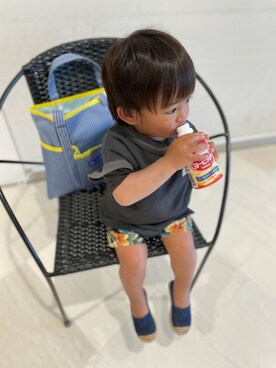 「B:MING by BEAMS（ビーミングバイビームス）のアイテム（スリッポン）」を使った、KYO*AYAさん（キッズ・80cm）の夏コーディネート