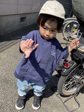 「PEANUTS（ピーナッツ）のアイテム（帽子）」を使った、KYO*AYAさん（キッズ・80cm）の秋コーディネート