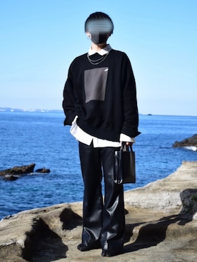「stein（シュタイン）のアイテム（スウェット）」を使った、Ryuさん（メンズ・170cm）の冬コーディネート