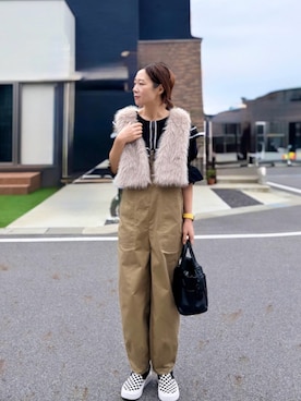 「アイテム（サロペット/オーバーオール）」を使った、ａｙａさん（レディース・165cm）の秋コーディネート