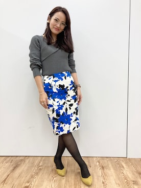 「RANDA（ランダ）の3E/ストレスフリー/サイドオープンパンプス（パンプス）」を使った、ゆみちょりさん（レディース・163cm）の秋コーディネート