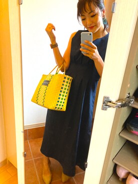 「RANDA（ランダ）の3E/ストレスフリー/サイドオープンパンプス（パンプス）」を使った、ゆみちょりさん（レディース・163cm）の夏コーディネート