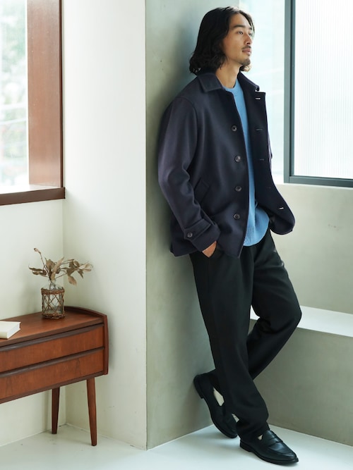 テックメルトン素材シングルPコート（ピーコート）｜JIGGYS SHOP