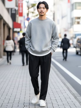 「roshell（ロシェル）のアイテム（パンツ）」を使った、JIGGYS SHOP PRESSさん（メンズ・180cm）の冬コーディネート