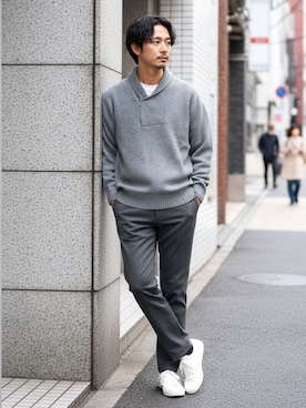 「roshell（ロシェル）のアイテム（パンツ）」を使った、JIGGYS SHOP PRESSさん（メンズ・180cm）の冬コーディネート