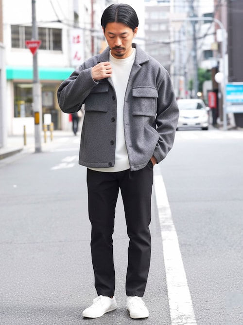 セール】テックメルトンオープンカラー裏フリースジャケット