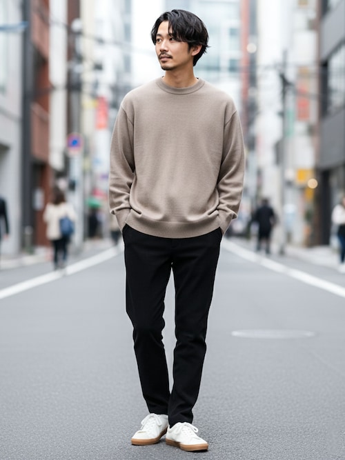 セール】パウダータッチウォッシャブルハイゲージニットセーター