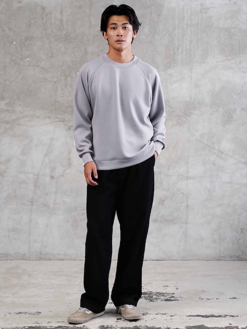 F*ル様 テーラーメイド GINZA643 直営限定 スウェット トレーナー X セール】ダブルフェイスラグランスリーブ切替スウェットトレーナー