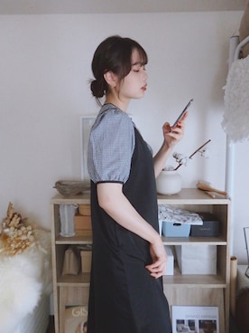 「UNIQLO（ユニクロ）のキャミソールワンピース（ワンピース）」を使った、sallyさん（レディース・161cm）の秋コーディネート