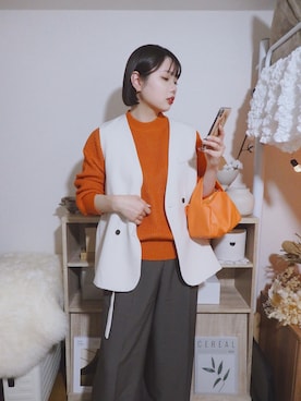 「アイテム（スラックス）」を使った、sallyさん（レディース・161cm・20代）の冬コーディネート