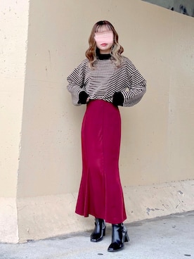 「ショールカラー」｜「アイテム（その他アウター）」を使った、ねこさん（レディース・158cm）の冬コーディネート