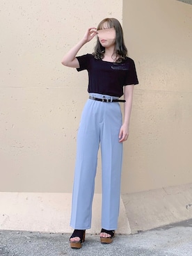 「上下GU」｜ねこさん（レディース・158cm）の夏コーディネート