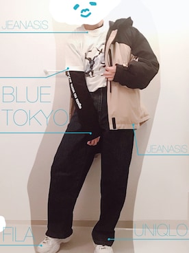 「JEANASIS（ジーナシス）のアイテム（ダウンジャケット/コート）」を使った、MIKEさん（レディース・151cm）の冬コーディネート