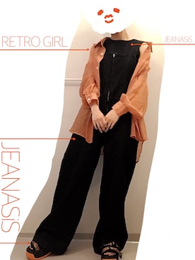 「JEANASIS（ジーナシス）のアイテム（サロペット/オーバーオール）」を使った、MIKEさん（レディース・151cm）の夏コーディネート