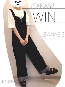 「JEANASIS（ジーナシス）のアイテム（サロペット/オーバーオール）」を使った、MIKEさん（レディース・151cm）の夏コーディネート