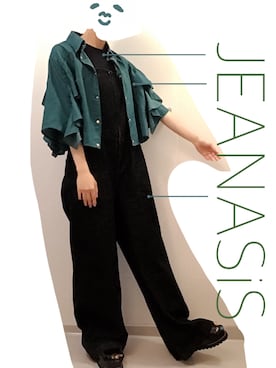 「JEANASIS（ジーナシス）のアイテム（サロペット/オーバーオール）」を使った、MIKEさん（レディース・151cm）の夏コーディネート