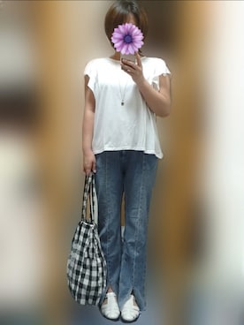 「スリットパンツ」｜NE/158cmさん（レディース・158cm）の夏コーディネート