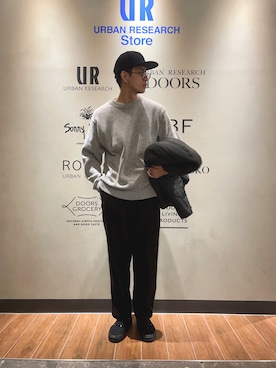「WOOLRICH（ウールリッチ）のアイテム（帽子）」を使った、シマブクロさん（メンズ・180cm）の秋コーディネート