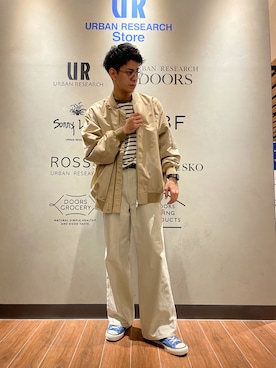 「URBAN RESEARCH（アーバンリサーチ）のアイテム（MA-1）」を使った、シマブクロさん（メンズ・180cm）の秋コーディネート