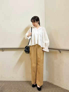 「ブラウスコーデ」｜「アイテム（バレエシューズ）」を使った、honokaさん（レディース・165cm）の秋コーディネート