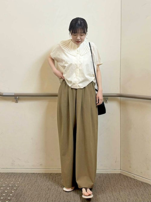 セール】mizuiro ind pleats collar shirts（シャツ/ブラウス