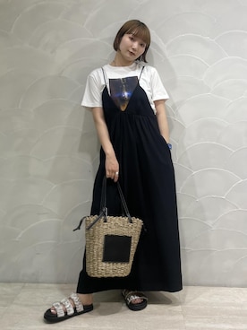 「FEMME」｜「アイテム（ワンピース/ドレス）」を使った、meigetsuさん（レディース・157cm）の夏コーディネート