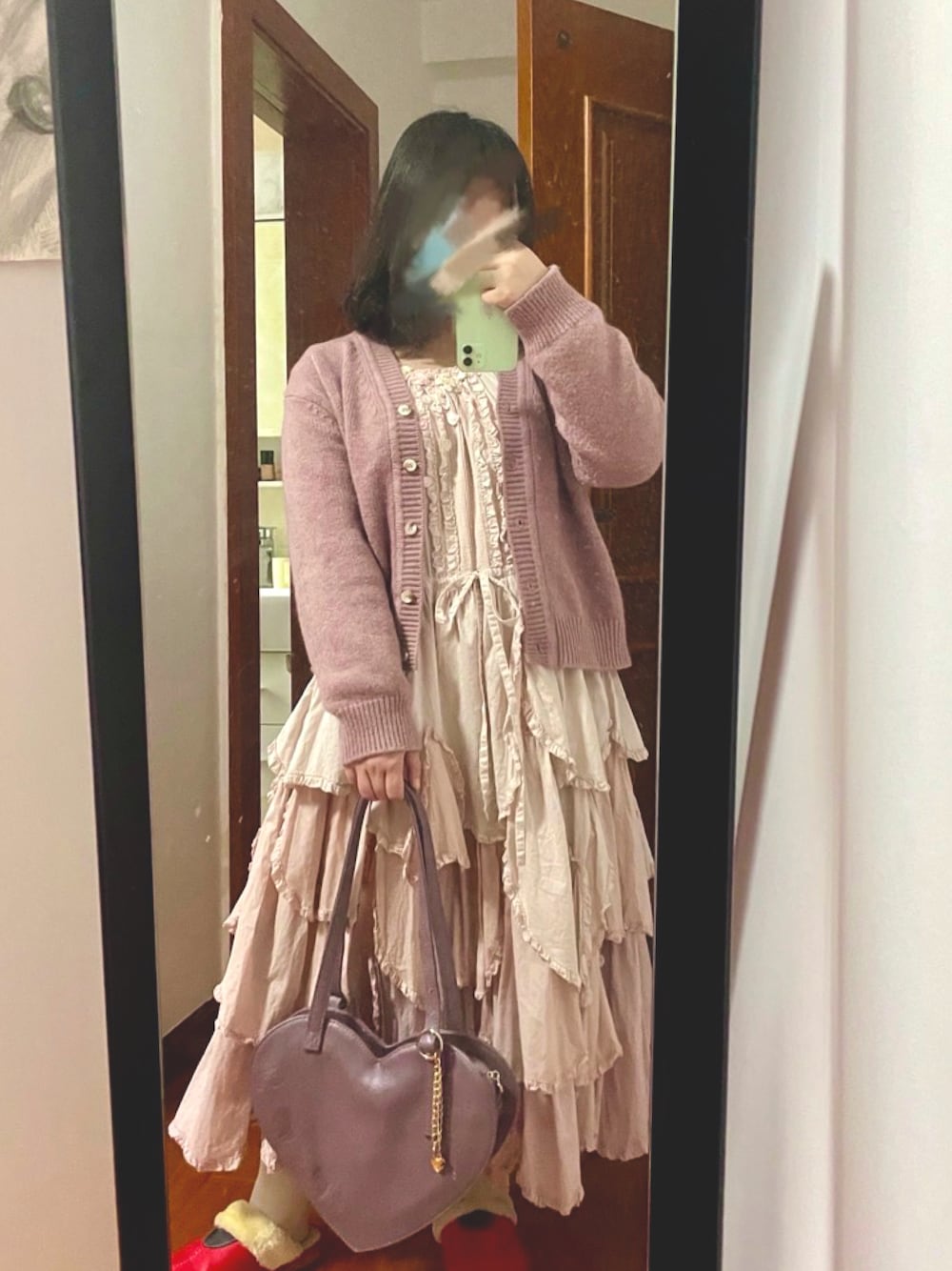 337ピンクハウスピンクの小花のチュニックワンピース 組み替え