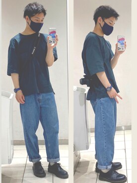 「MARC JACOBS（マークジェイコブス）のアイテム（腕時計）」を使った、熱田佐武さん（メンズ・170cm）の夏コーディネート