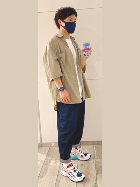 「MARC JACOBS（マークジェイコブス）のアイテム（腕時計）」を使った、熱田佐武さん（メンズ・170cm）の秋コーディネート