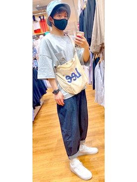 「airforce1」｜「アイテム（帽子）」を使った、熱田佐武さん（メンズ・170cm）の夏コーディネート
