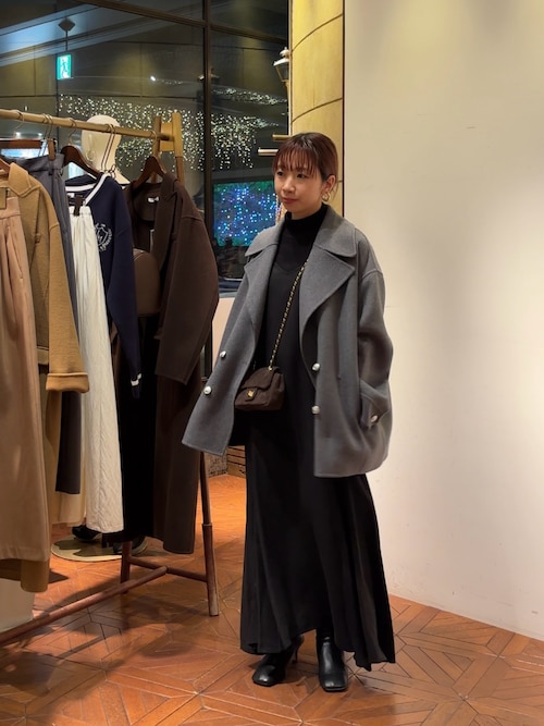 タグ付き新品【LOUNGEDRESS】ミドルリバーコート　ネイビー ミドルリバーコート（その他アウター）｜LOUNGEDRESS（ラウンジドレス