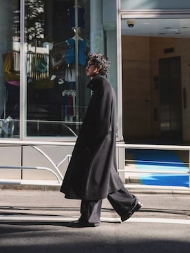 「アイテム（ステンカラーコート）」を使った、Jamさん（メンズ・175cm・30代）の冬コーディネート