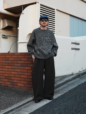 「アイテム（ニット/セーター）」を使った、Jamさん（メンズ・175cm・30代）の秋コーディネート