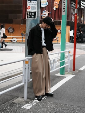 「アイテム（スラックス）」を使った、Jamさん（メンズ・175cm・30代）の秋コーディネート