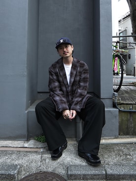 「アイテム（テーラードジャケット）」を使った、Jamさん（メンズ・175cm・30代）の夏コーディネート