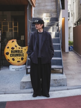 「アイテム（テーラードジャケット）」を使った、Jamさん（メンズ・175cm・30代）の冬コーディネート