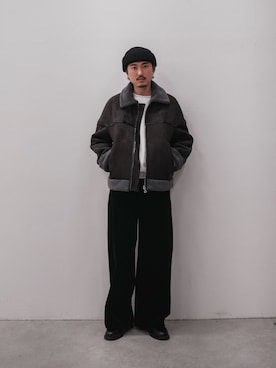 「アイテム（ブルゾン）」を使った、Jamさん（メンズ・175cm・30代）の冬コーディネート